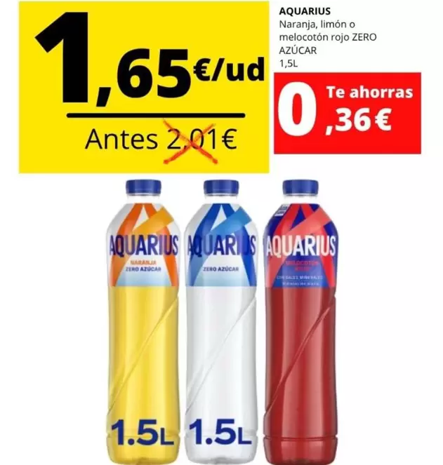 Aquarius - Naranja, Limón O Melocoton Rojo Zero Azúcar