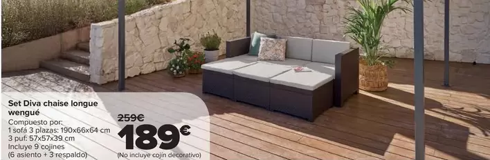 Set Diva Chaise Longue Wengue