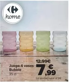 Carrefour Home - Juego 4 Vasos Bubble