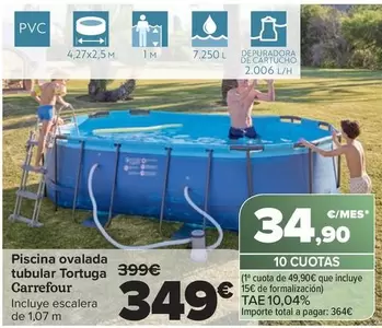 Carrefour - Piscina Ovalada Tubular Tortuga