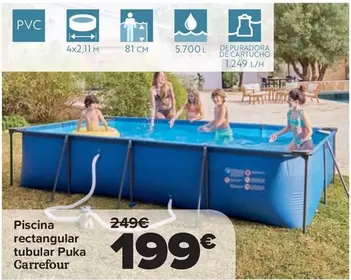 Carrefour - Piscina Rectangular Tubular Puka