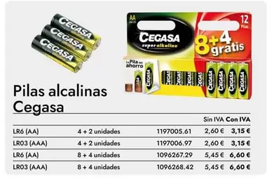 Cegasa - Pilas Alcalinas