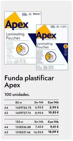 Apex- Funda Plastificar