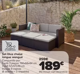 Set Diva Chaise Longue Wengue