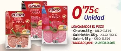 Elpozo - Loncheados Chorizo, Salchichon, Salchichon, Salami