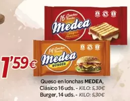 Medea - Queso En Lonchas Clásico, Burger