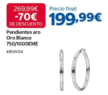 Aro - Pendientes Oro Blanco 750/1000eme