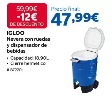 Nevera Con Ruedas Y Dispensador De Bebidas