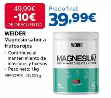 Weider - Magnesio Sabor A Frutos Rojos