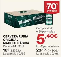 Mahou - Cerveza Rubia Original Clasica