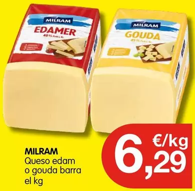 Milram - Queso Edam O Gouda Barra