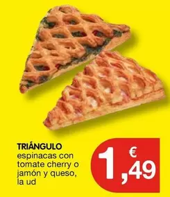 Triángulo Espinacas Con Tomate Cherry O Jamón Y Queso