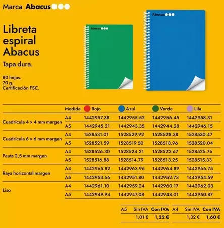 Abacus - Libreta Espiral