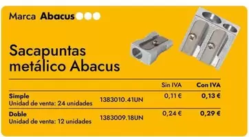 Abacus - Sacapuntas Metalico