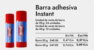 Instant - Barra Adhesiva