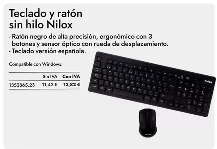 Nilox - Teclado Y Ratón Sin Hilo