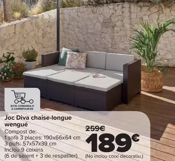 Set Diva Chaise Longue Wengue