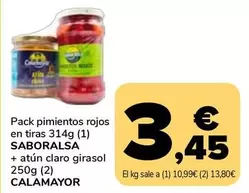 Saboralsa/Calamayor - Pack Pimientos Rojos En Tiras + Atún Claro Girasol 