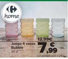 Carrefour Home - Juego 4 Vasos Bubble