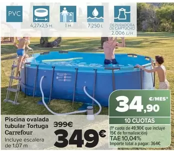 Carrefour - Piscina Ovalada Tubular Tortuga 