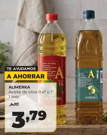 Alimerka - Aceite De Oliva 0,4° 0, 1, 1 Litro