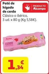 PATE DE HIGADO DE CERDO AUCHAN 3X80 G