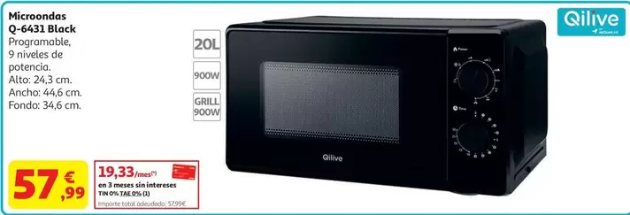 Qilive - Microondas Q-6431 Black