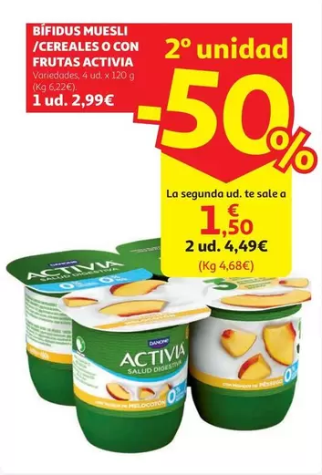 BIF.DESN.C/MELOCOT.S/AZU.AÑAD.ACTIVIA 4X120G