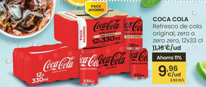 Coca-Cola - Refresco De Cola Original, Zero O Zero Zero