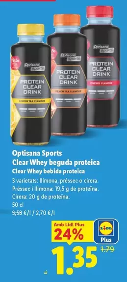 Optisana - Sports Clear Whey Bebida Proteica