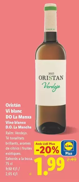 Oristán - Vino Blanco D.O. La Mancha