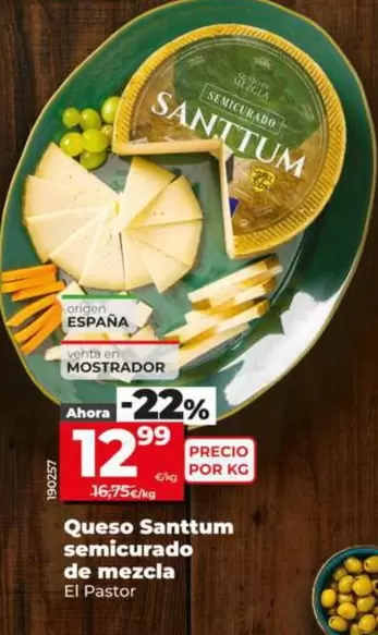 El Pastor - Queso Santtum Semicurado De Mezcia