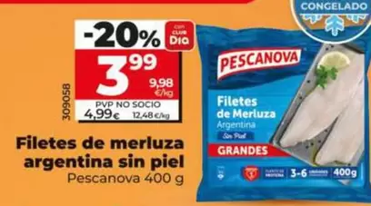 Pescanova - Filetes De Merluza Argentina Sin Piel 