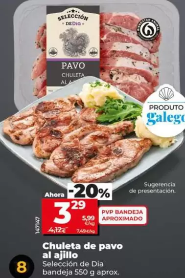 Seleccion De Dia - Chuleta De Pavo Al Ajillo 