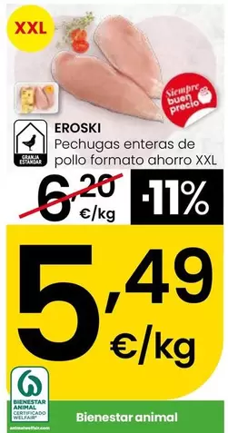 Eroski - Pechugas Enteras De Pollo 