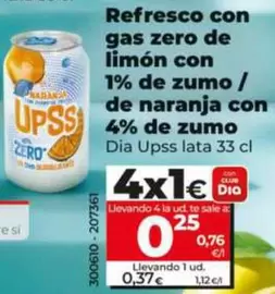 Dia Upss - Refresco Con Gas Zero De Naranja Con 4% De Zumo