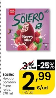 Solero - Helado Bombon Frutos Rojos