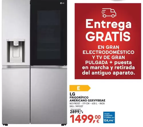 LG - Frigorifico Americano GSXV91BBAE