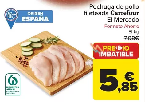Carrefour El Mercado - Pechuga De Pollo Fileteada