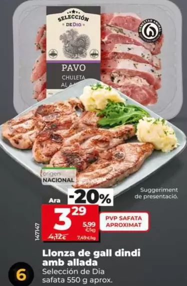 Seleccion De Dia - Chuleta De Pavo Al Ajillo 