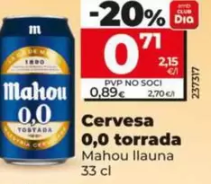 Mahou - Cerveza 0,0 Tostada 