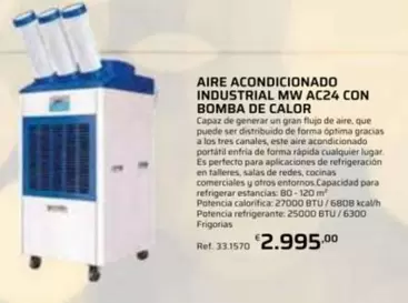  Aire Acondicionado Industrial Mw Ac24 Con Bomba De Calor