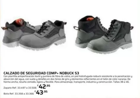 Calzado De Seguridad Comp+ Nobuck S3
