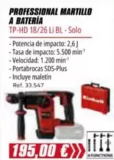 Einhell - Professional Martillo A Bateria