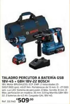 Bosch - Taladro Percutor A Batería GSB