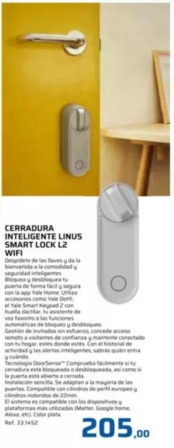Ceradura Inteligente Linus Smart Lock L2 Wifi