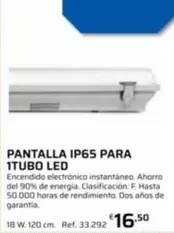 Pantalla IP65 Para 1 Tubo Led