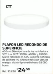 Plafon Led Redondo De Superficie