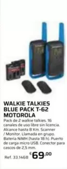 Motorola - Walkie Talkies Blue Pack T-62