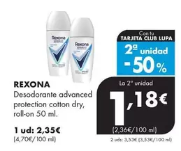 Rexona - Desodorante Advanced Protection Cotton Dry, Roll-On 